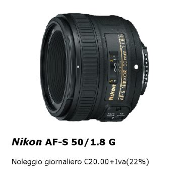 50mm f1.8 noleggio